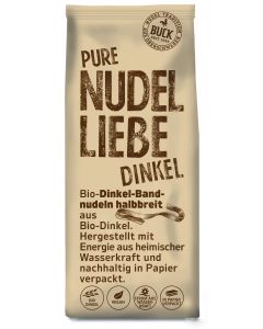 PURE NUDELLIEBE Bio-Dinkel-Bandnudeln halbbreit